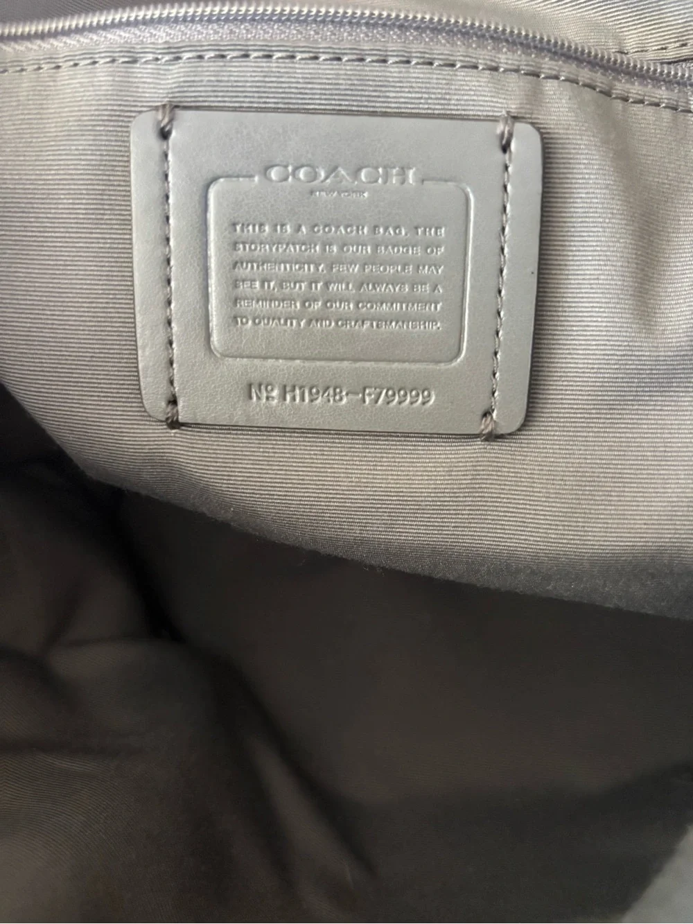 Coach Gray Pebbled Leather Shoulder Bag with Crossbody Strap